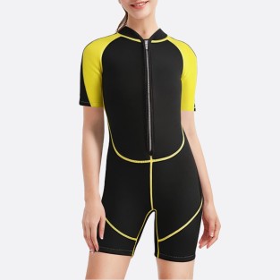 Women's contrast front zip short sleeve wetsuit