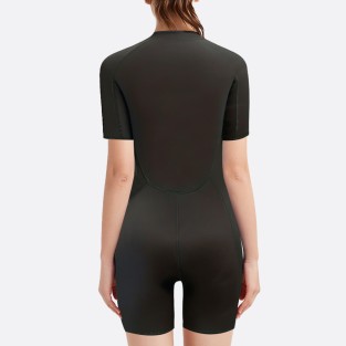 Quick drying full zip women's short sleeve wetsuit