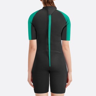 Color block back zip women's short sleeve wetsuit