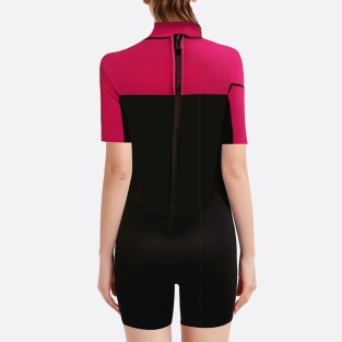 Color block high stretch women's short sleeve wetsuit