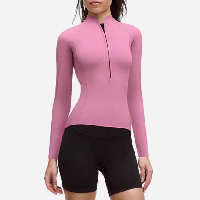 Pink simple and comfortable ladies wetsuit top