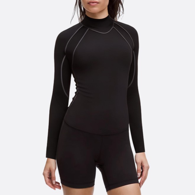 Black high elastic women's wetsuit top