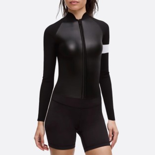 Front zip women's stretchy wetsuit top