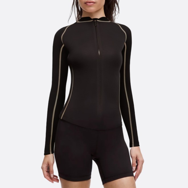 High quality front zip women's wetsuit top