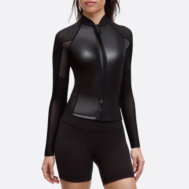 Fashionable patchwork women's diving suit top