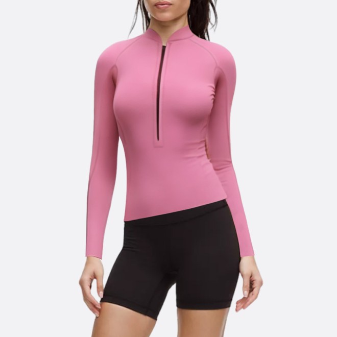 Pink simple and comfortable ladies wetsuit top