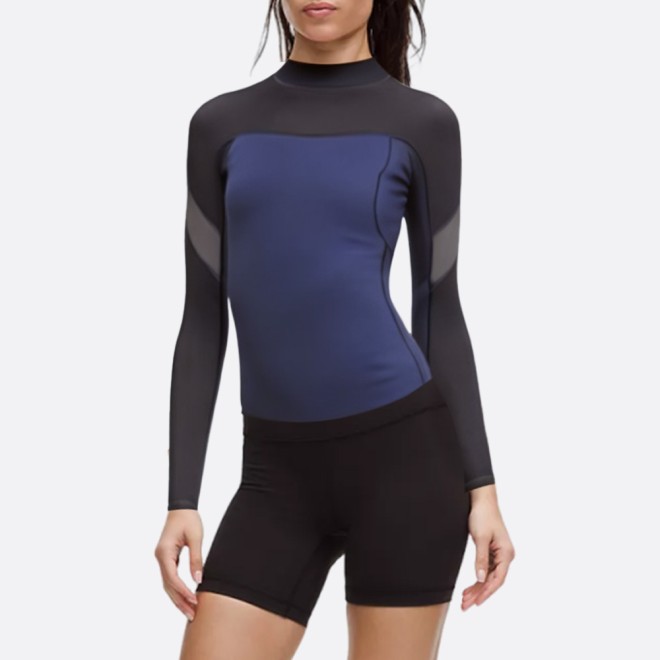 Paneled stretch-fit women's wetsuit top