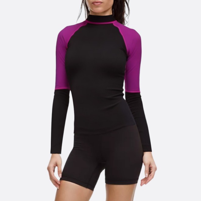 High collar stretch fit women's wetsuit top