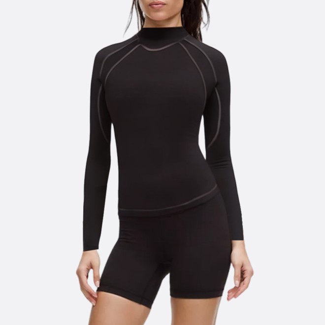 Black high elastic women's wetsuit top