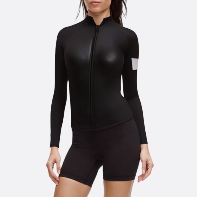 Front zip women's stretchy wetsuit top