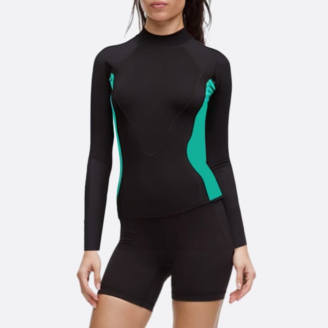 Contrast patchwork women's wetsuit top