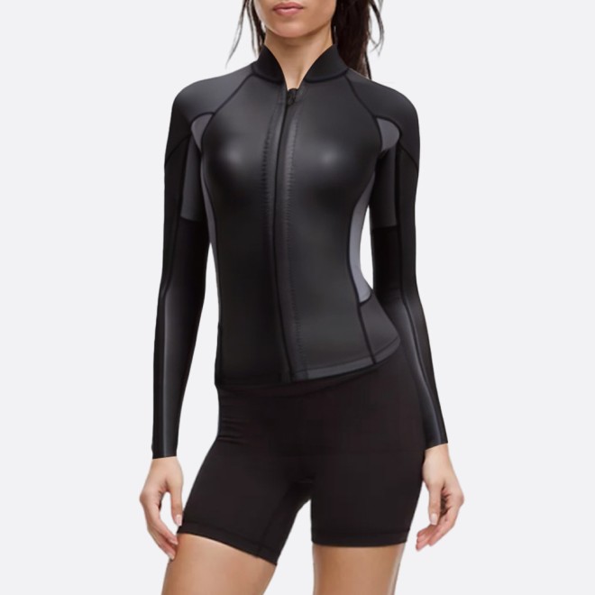 Fashionable patchwork women's diving suit top