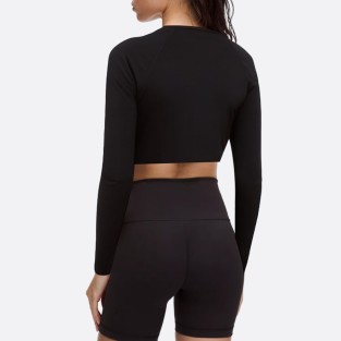 Fashionable black short women's wetsuit top