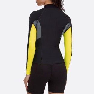 Contrast color patchwork warm women's wetsuit top