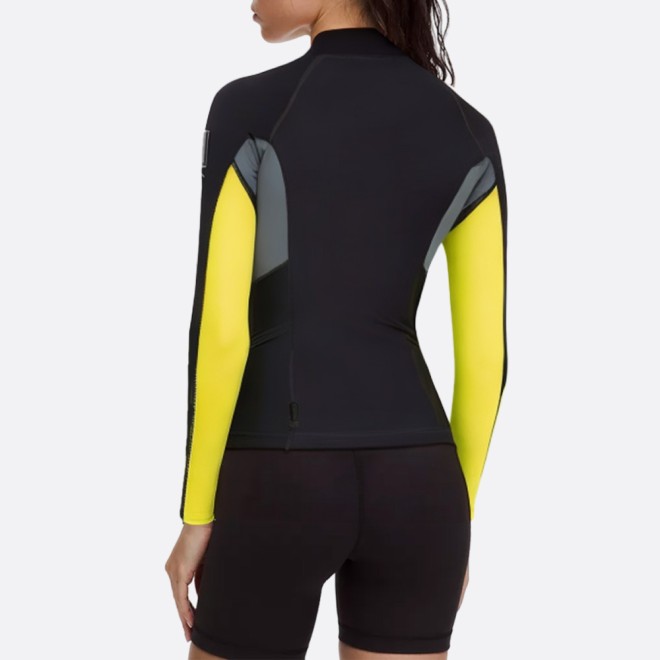 Contrast color patchwork warm women's wetsuit top