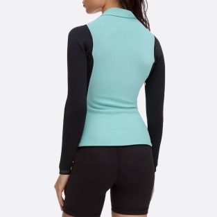 Women's color block front zip wetsuit top