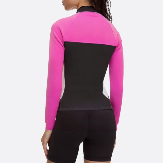 Fashionable front zip women's wetsuit top