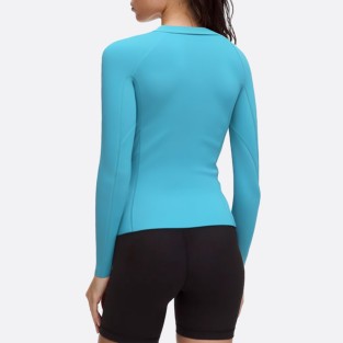 Blue simple front zipper women's wetsuit top
