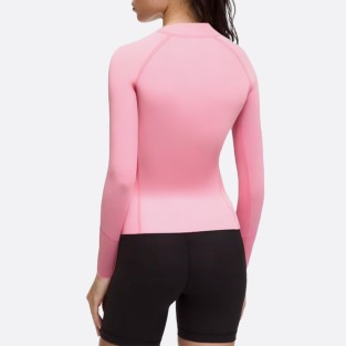 Premium pink zip front women's wetsuit top